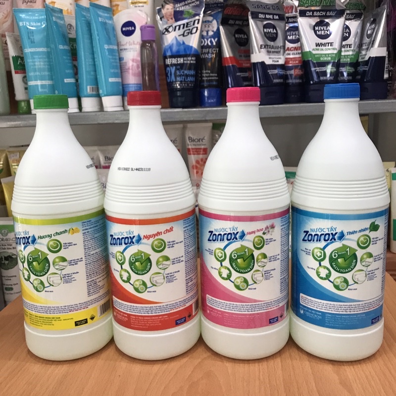 Nước Tẩy Trắng Quần Áo ZONROX Nguyên Chất 6 trong 1 (1000ml)