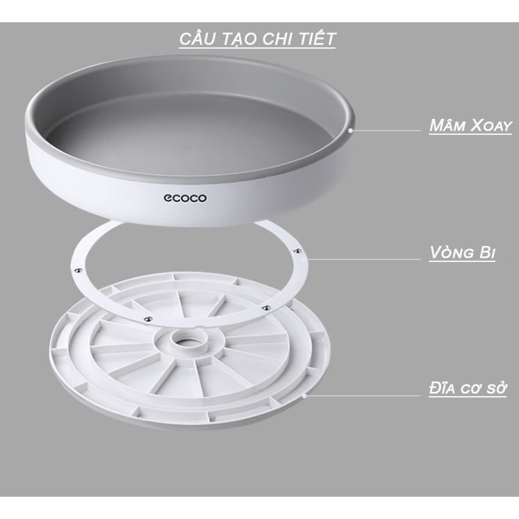 Kệ Để Đồ Mỹ Phẩm Nhà Tắm ECOCO Xoay 360 Độ, Kệ Sắp Xếp Gia Vị, Đựng Hoa Qủa Nhà Bếp Gọn Gàng Ngăn Nắp