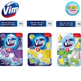 Viên Treo Bồn Cầu VIM POWER 5 sạch khuẩn thơm mát 55g/viên