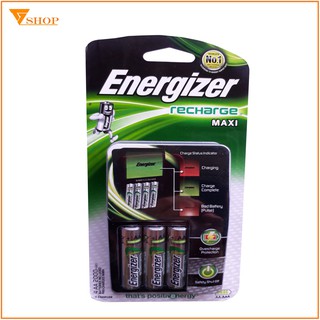 1 máy sạc pin Energizer tự ngắt kèm 4 pin sạc aa 2000mah