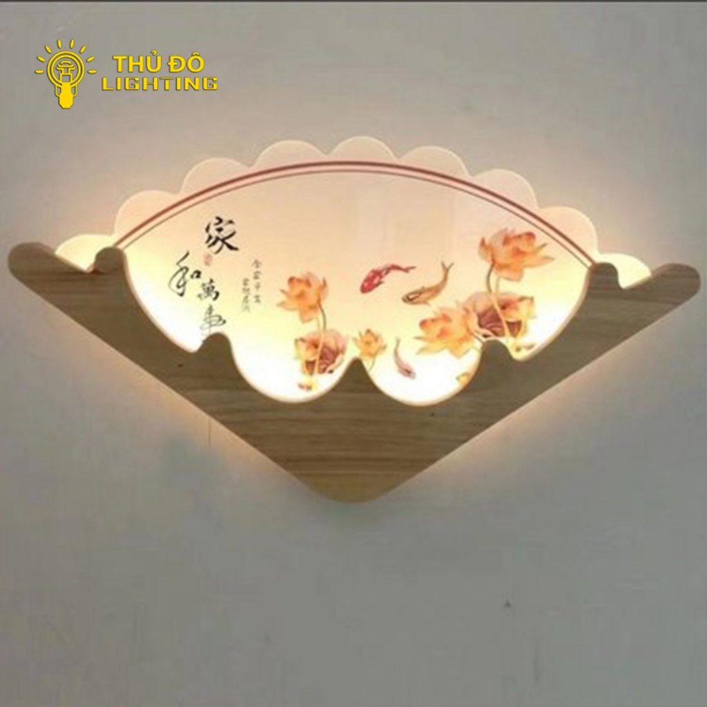 Đèn Tường Trang Trí Hiện Đại THỦ ĐÔ LIGHTING Ánh Sáng Led Vàng Với Công Suất 8-12W Thiết Kế Hình Quạt Nhiều Họa Tiết
