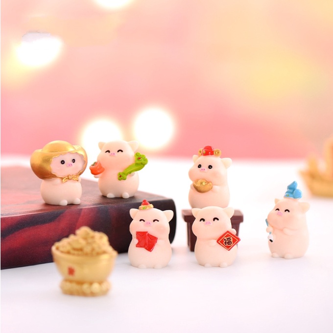 Mô hình heo hồng kim nguyên bảo trang trí tiểu cảnh, terrarium, DIY