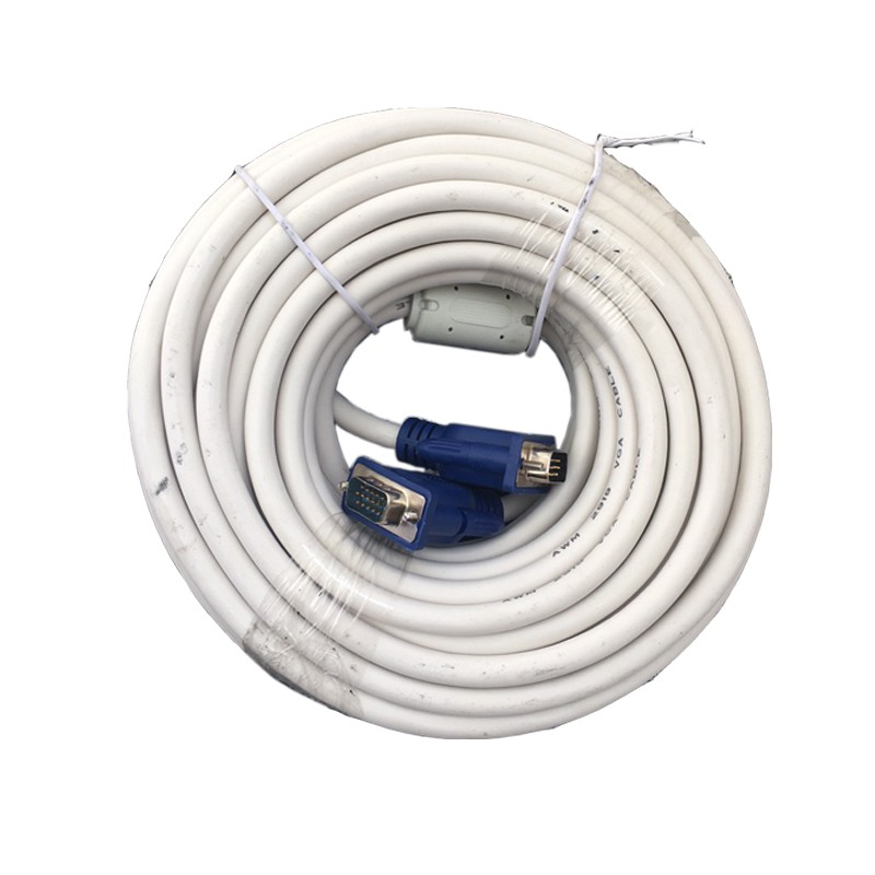 Cáp VGA 20m KingMaster VMS20 (3+4) Trắng FullHD sắc nét - Hàng chính hãng