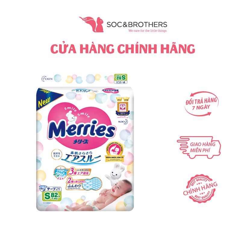 Bỉm dán Merries Regular size S82