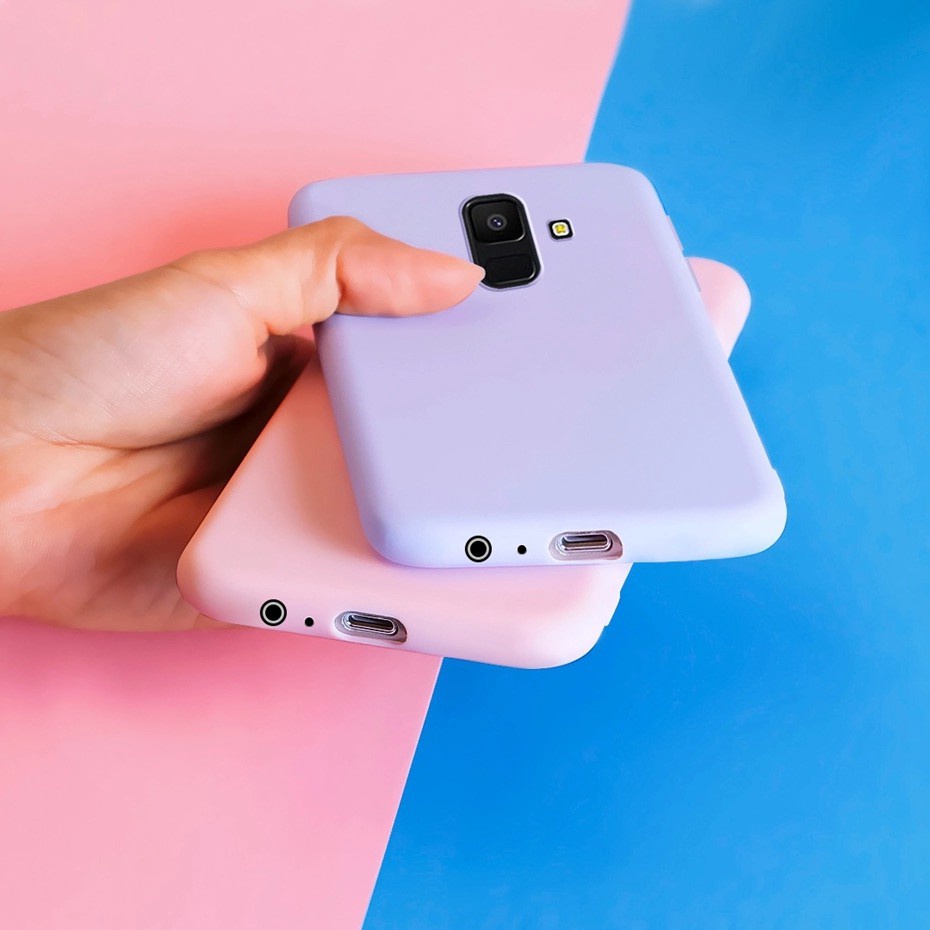 Ốp Lưng TPU Mềm Màu Trơn Siêu Mỏng Cho Samsung Galaxy A6 A8 Plus 2018
