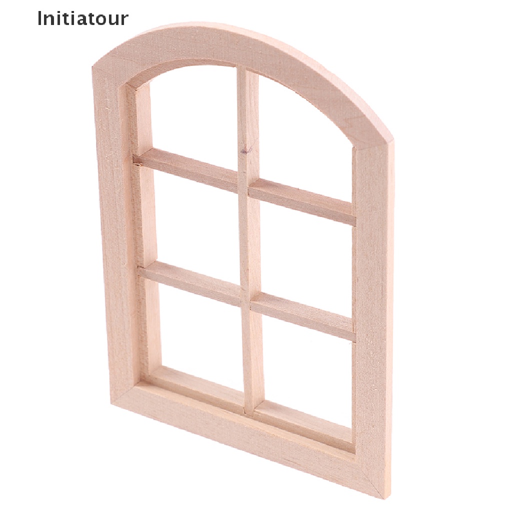 Cửa Sổ Mini Bằng Gỗ Tỉ Lệ 1: 12 Dùng Trang Trí Nhà Búp Bê