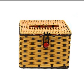 Hộp đựng giấy ăn nhựa giả mây