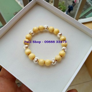 vòng dâu tằm cho bé trai (7 bi bạc)