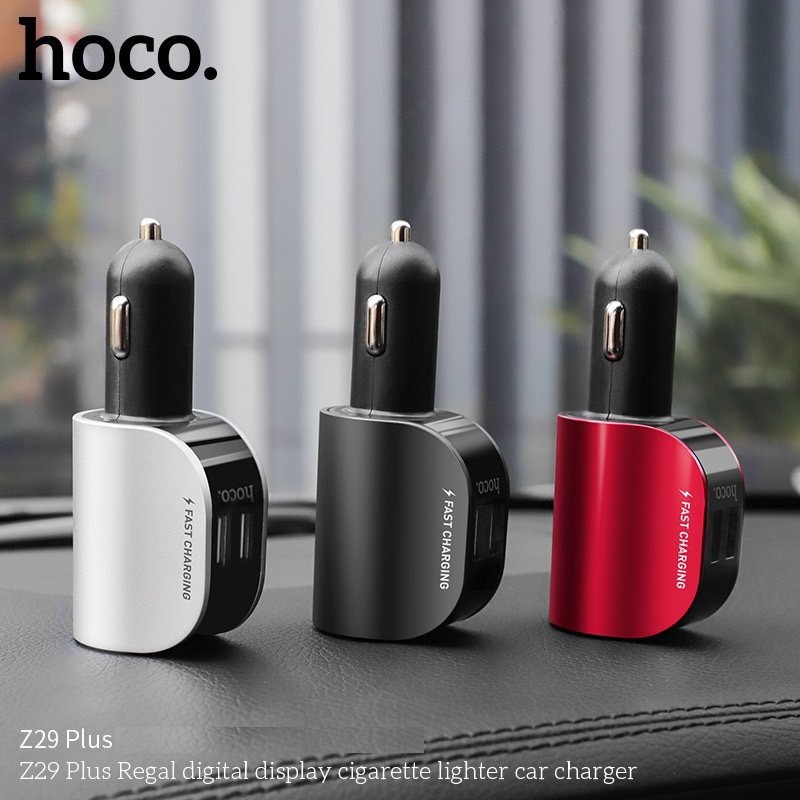 Cốc Sạc Xe Hơi Hoco Z29 Plus 1 Cổng Tẩu Sạc, 2 Cổng Sạc USB - BH 1 Năm