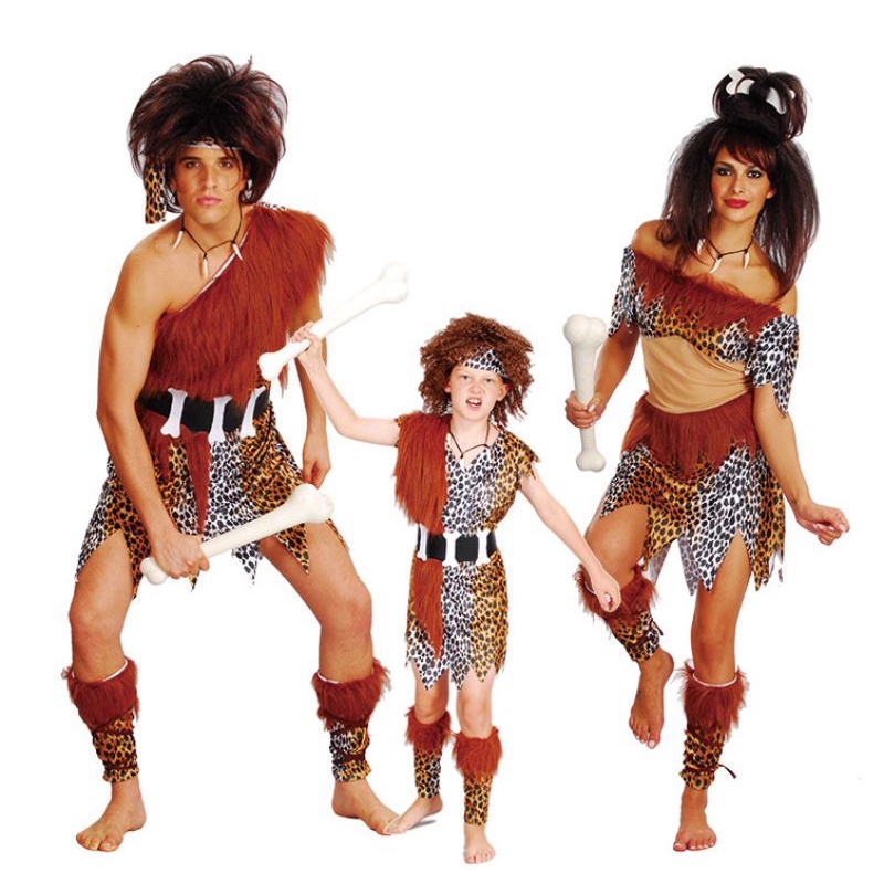 (Có sẵn) Trang phục hoá trang người rừng, thổ dân, bộ tộc ít người cho người lớn và trẻ em