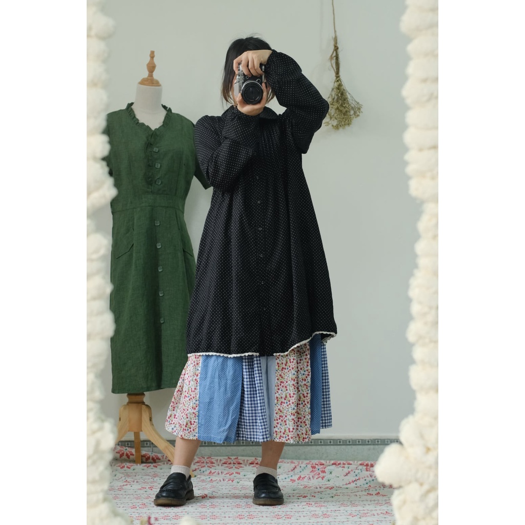 Đầm babydoll chấm bi