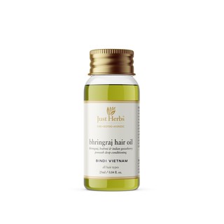 Dầu dưỡng tóc trước khi gội Just Herbs Bhringraj Tail Cỏ Mực, Rau Má & Lý Gai 25ml