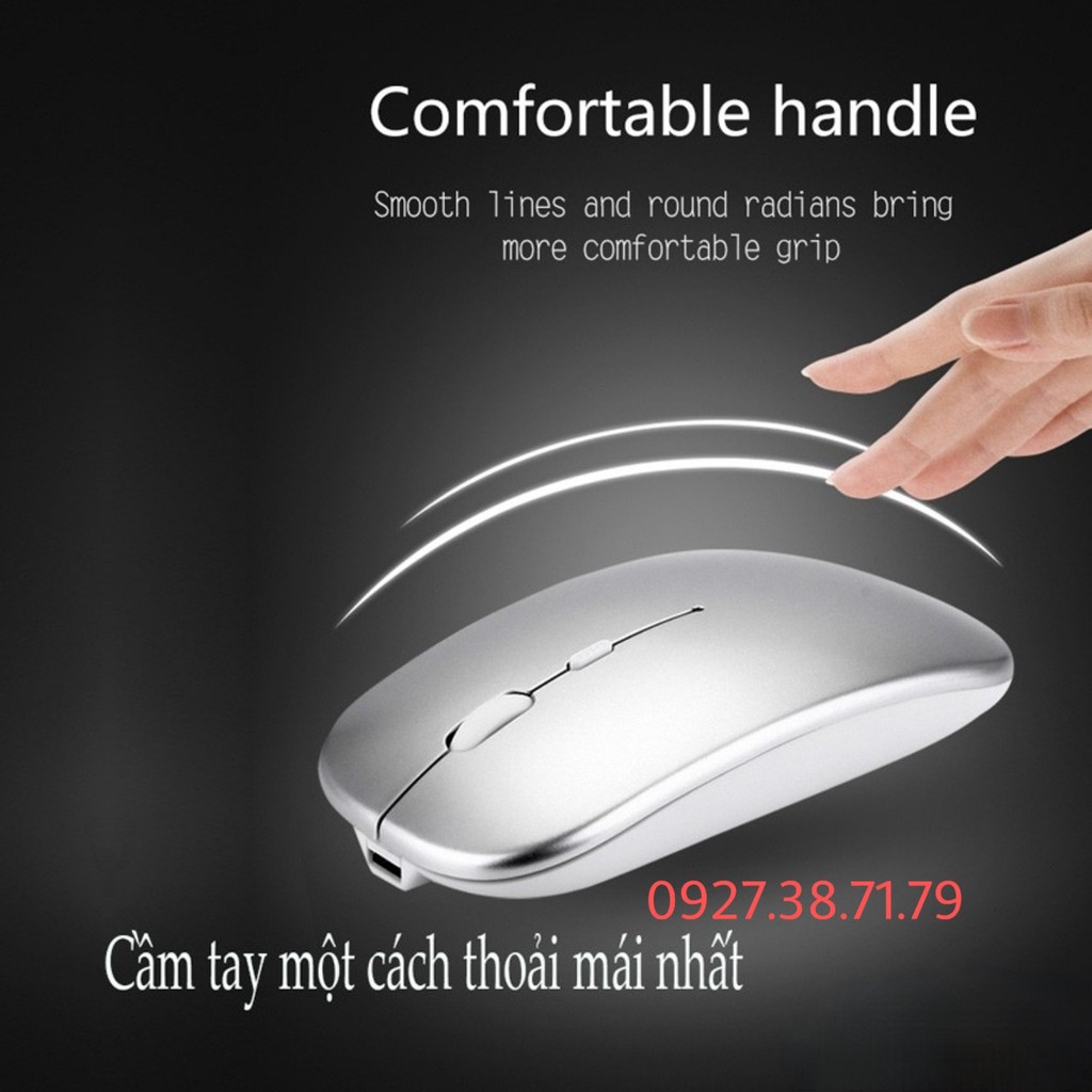 (CÓ SẴN) Chuột Không Dây X1 2 Trong 1 : Bluetooth 5.1 và Wireless 2.4G Nhỏ Gọn, Nhẹ, Dùng Pin Sạc, Không Âm Thanh