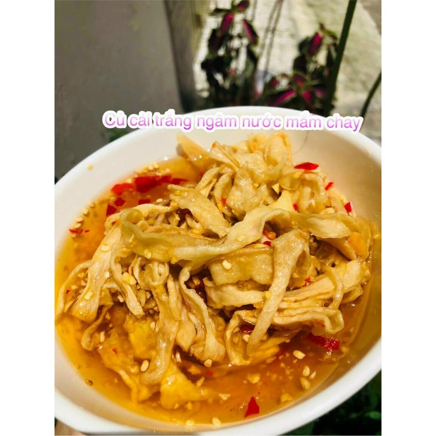 300g củ cải ngâm mắm chay dành ăn chay, cải phơi nắng kỹ nên hủ khá nhiều