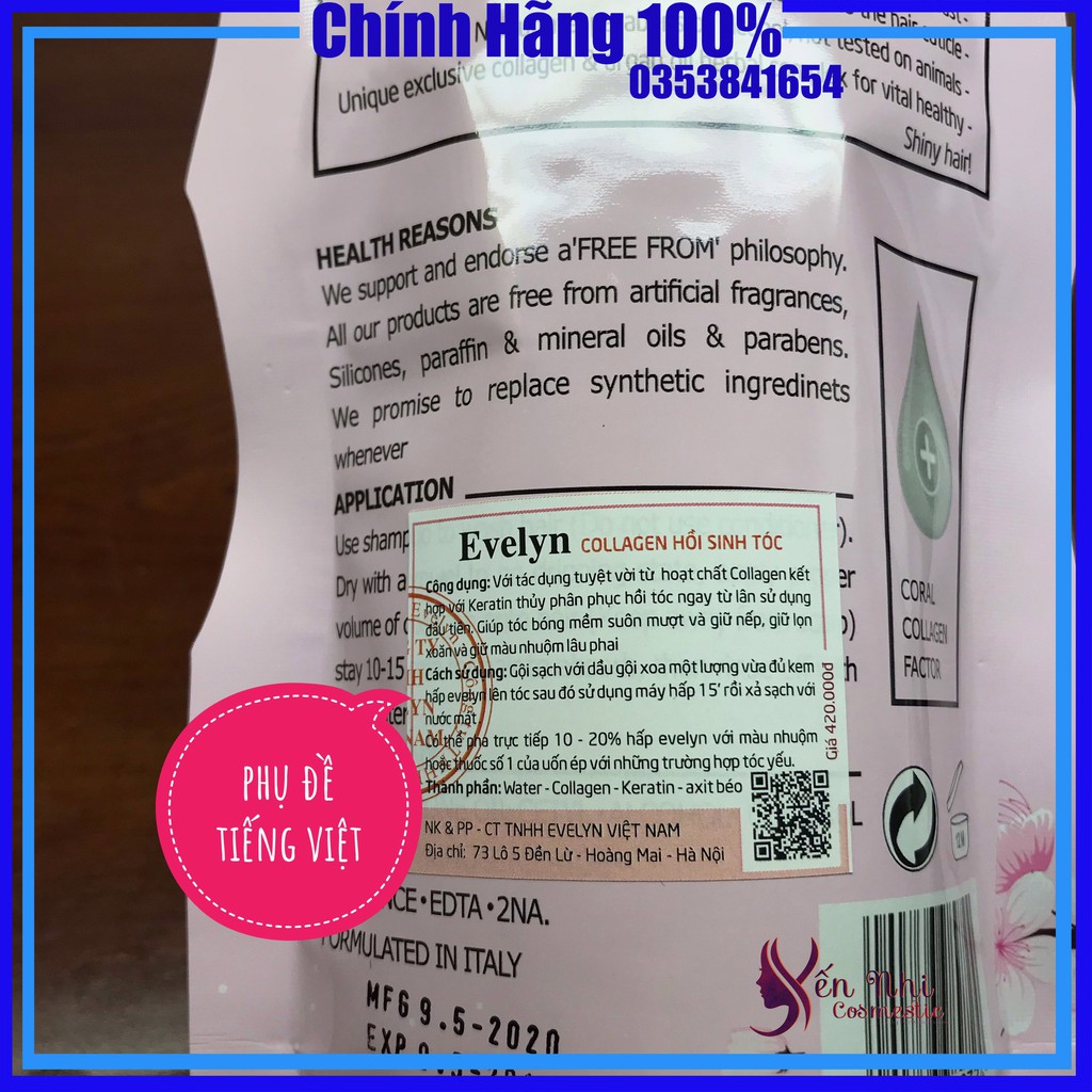 kem ủ tóc collagen Evelyn dầu hấp tóc phục hồi hư tổn 500ml, mỹ phẩm tóc yến nhi DT05 | BigBuy360 - bigbuy360.vn