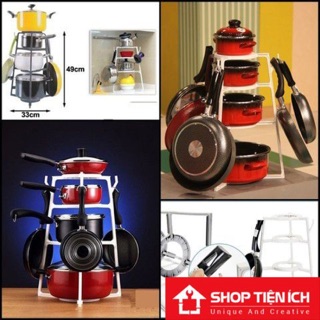 ⛔freeship đơn 199k⛔ kệ treo xong nồi chảo thông minh 4 tầng