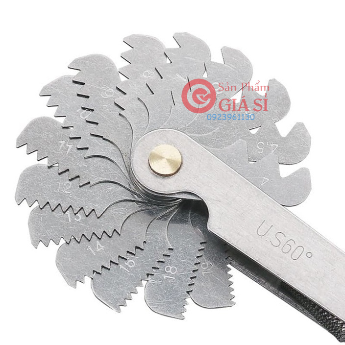 Dưỡng đo ren - thước đo bước ren 30 lá US 60 độ bằng vật liệu thép không gỉ ❤️freeship❤️