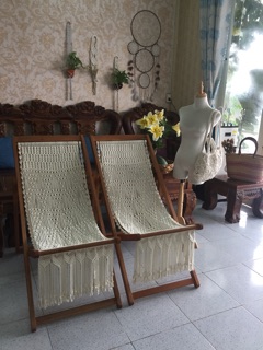 Ghế macrame bãi biển ghế thư giản