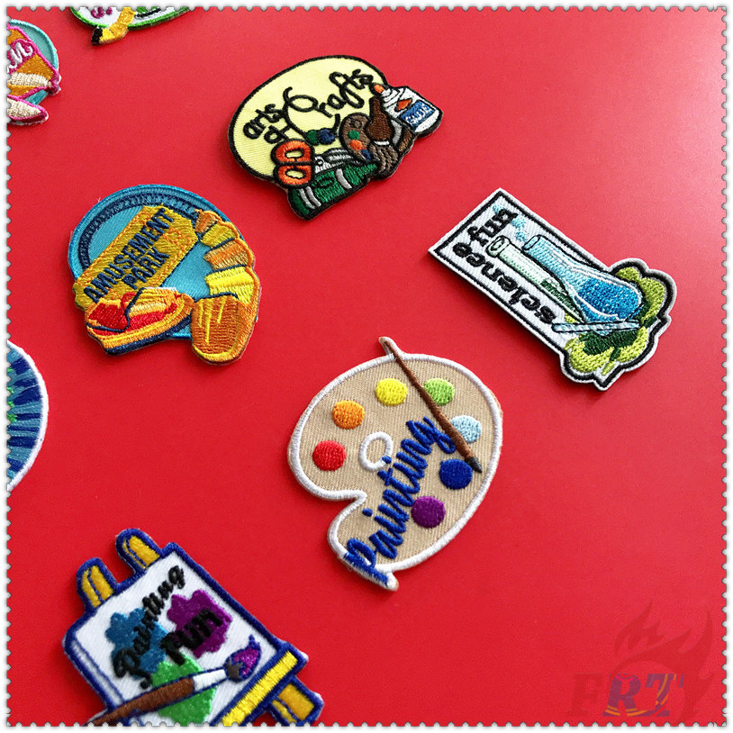 ✿ Sticker Ủi Thêu Hoạ Tiết Vui Nhộn ✿ 1 Sticker Ủi Thêu Hình Huy Hiệu