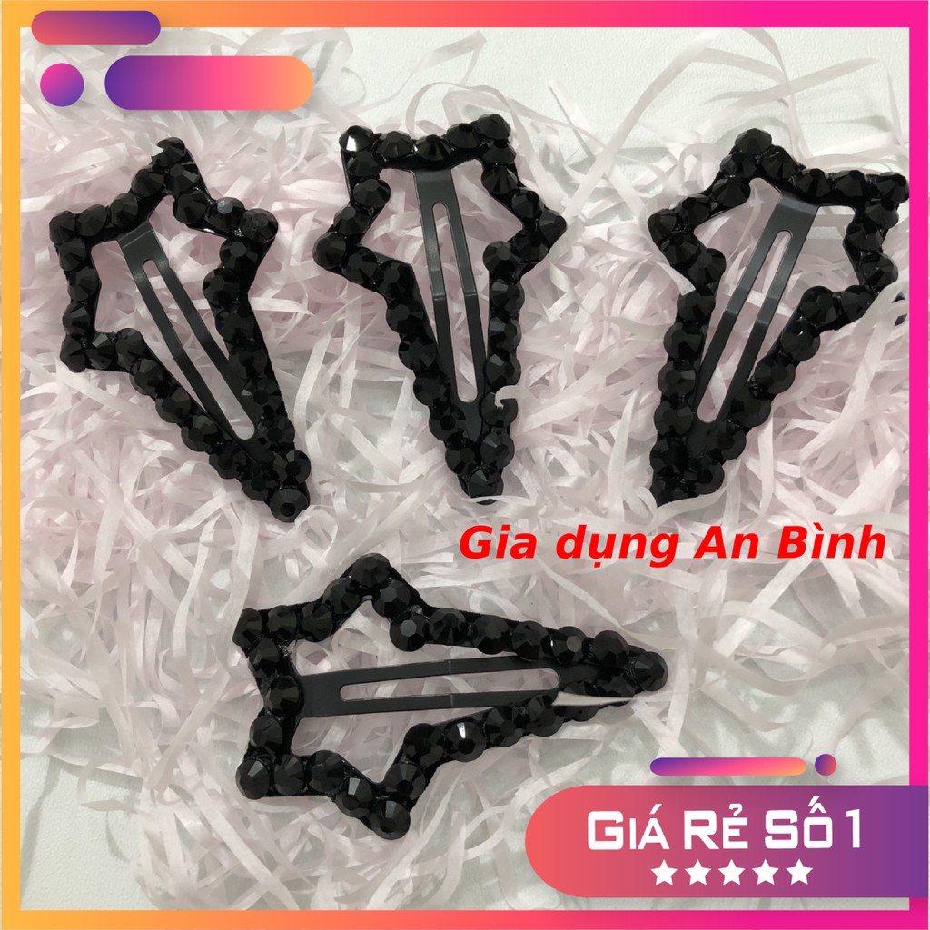 Cặp tóc ngôi sao màu đen đính đá lấp lánh