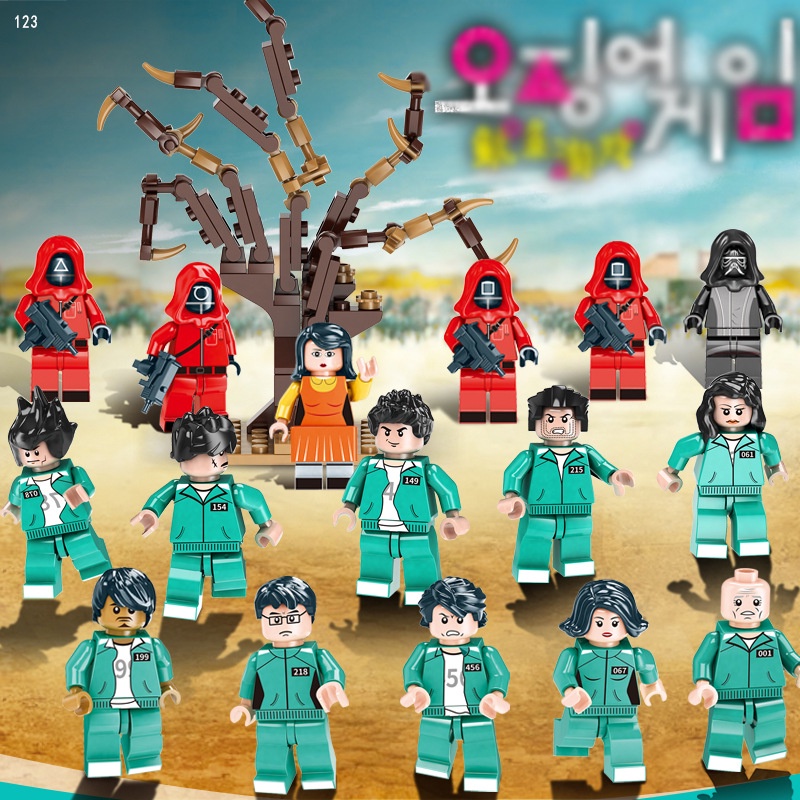 Bộ đồ chơi lego xếp hình 123 16 mảnh bằng gỗ phong cách Hàn Quốc cho bé