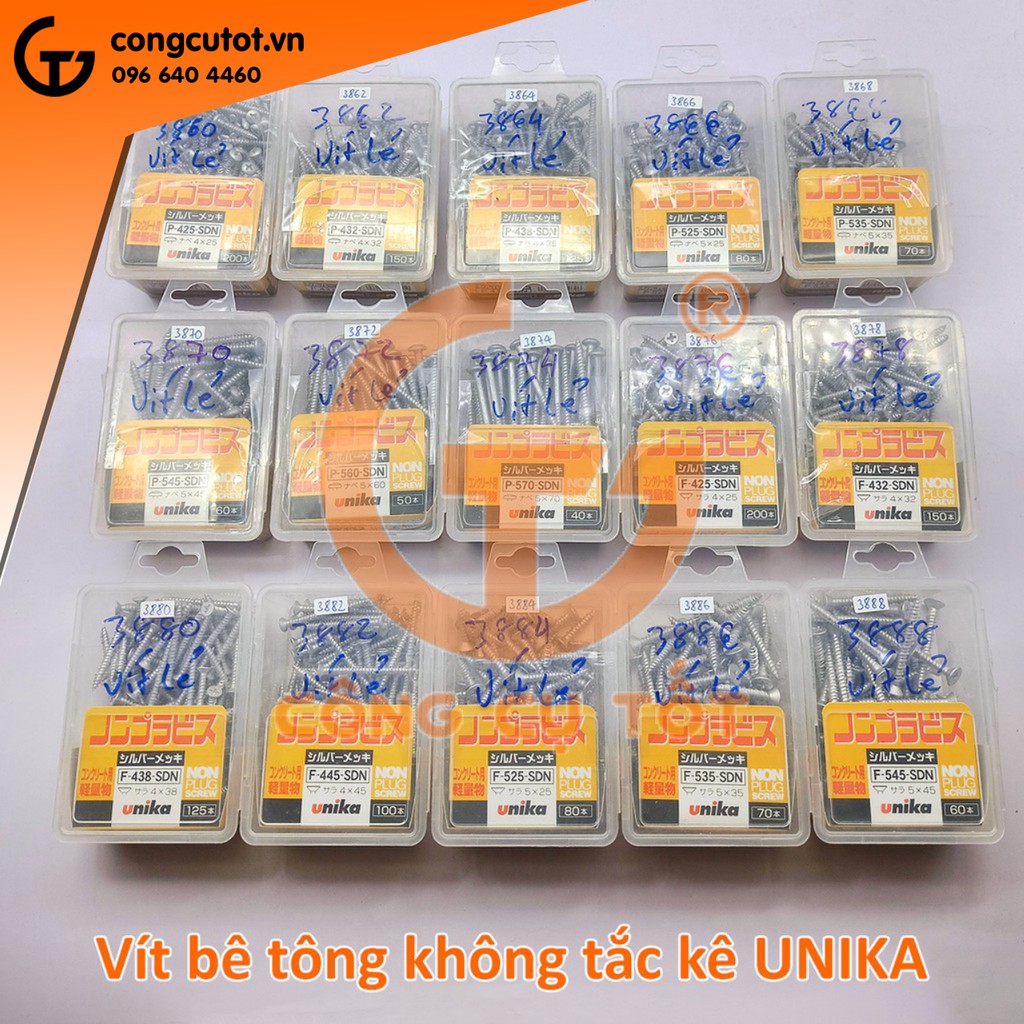 Hộp vít bắt tường không tắc kê Unika Nhật mũ dù