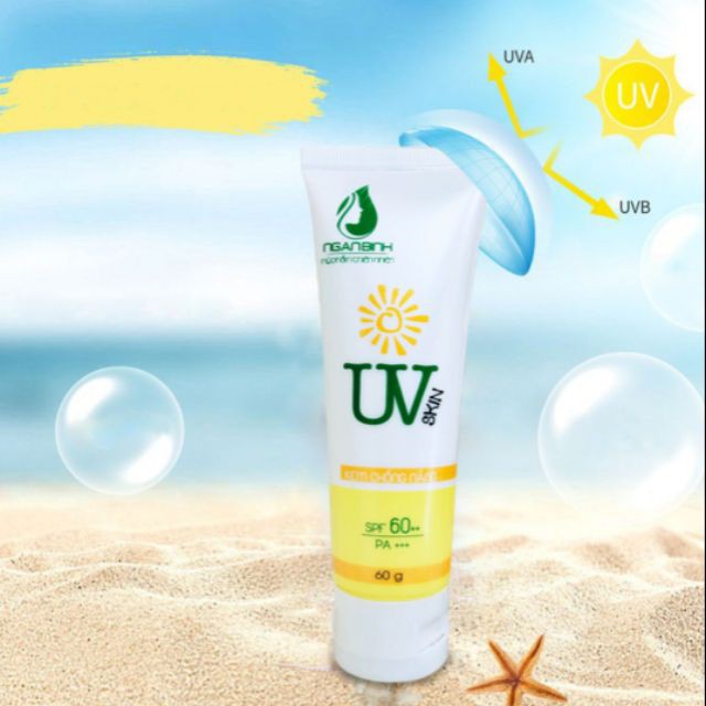 KEM CHỐNG NẮNG UV SKIN NGÂN BÌNH [SPF 60++ bảo vệ da 10 tiếng]