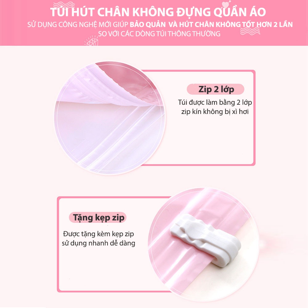 Túi hút chân không quần áo túi hút chân không đựng quần áo chăn ga dùng bơm tay bơm điện