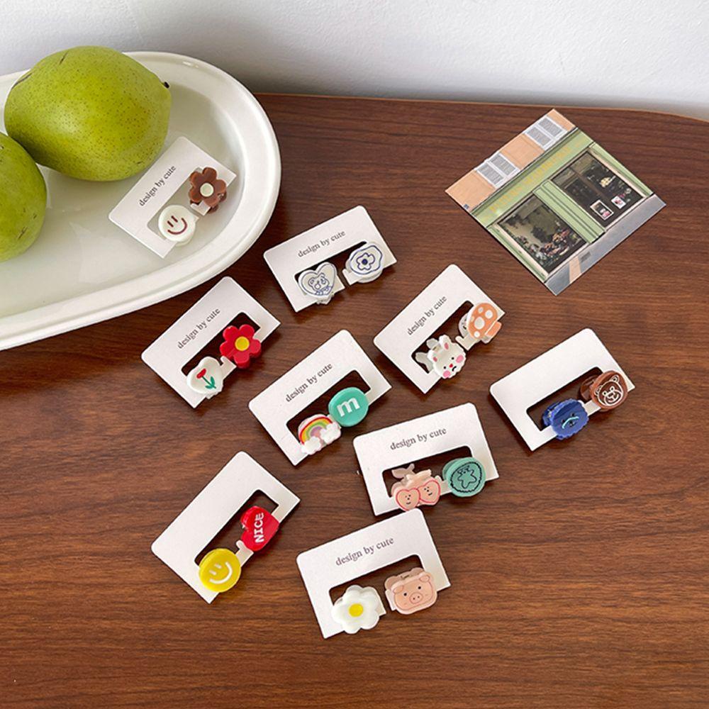 MXGOODS Set 2 Kẹp Tóc Nhựa Hình Gấu Dễ Thương Cho Bé Gái