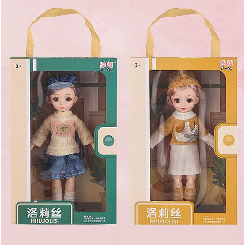 Hộp đồ chơi búp bê Barbie mắt 3D, cao 25cm xinh xắn cho bé