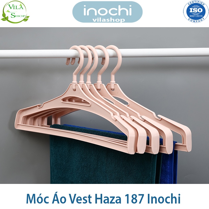 [ Set 5 ] Móc Treo Quần Áo, Móc Treo Áo Vest Hara 187, Bộ Sưu Tập Móc Quần Áo Người Lớn Nhựa Cao Cấp Inochi