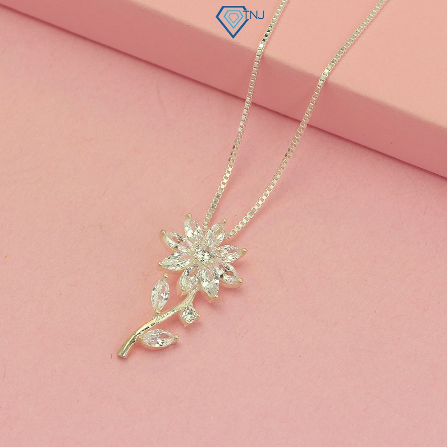 Vòng cổ hoa hướng dương bạc 925 nữ đính đá đẹp DCN0553 Trang Sức TNJ