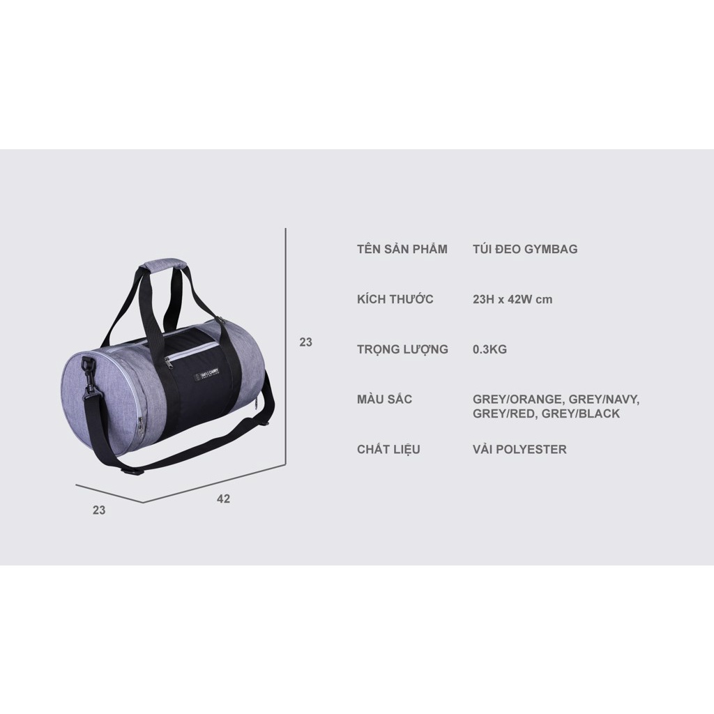 Túi trống GYM BAG cao cấp Hàn Quốc simple carry màu xám