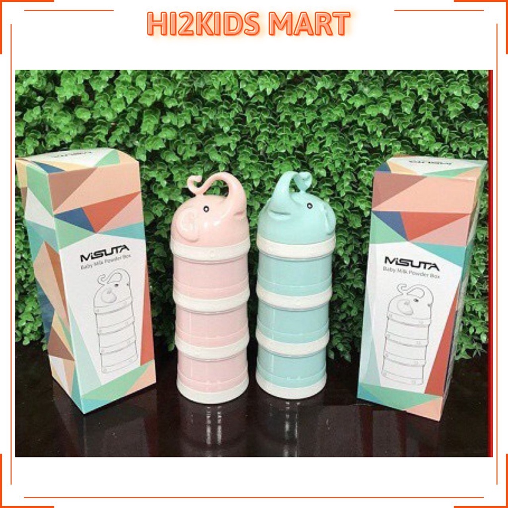 Hộp Chia Sữa, Chia Đồ Ăn 3 Tầng Misuta Cho Bé Hình Voi Cute, Hộp Trữ Đông Cho Bé