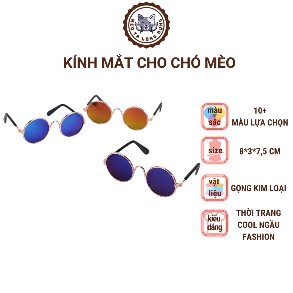 Phụ kiện chó mèo, kính cho mèo, kính cho chó, kính mắt thời trang cho chó mèo 8 cm