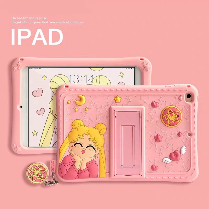 Ốp Lưng Silicone Họa Tiết Thủy Thủ Mặt Trăng Thời Trang Cho Ipad Air 1 2 3 Mini 4 5 Pro 2017 2018 2019 2020