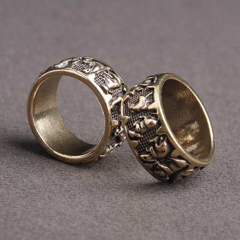 Nhẫn đeo họa tiết cung hoàng đạo bằng đồng nguyên chất thời trang