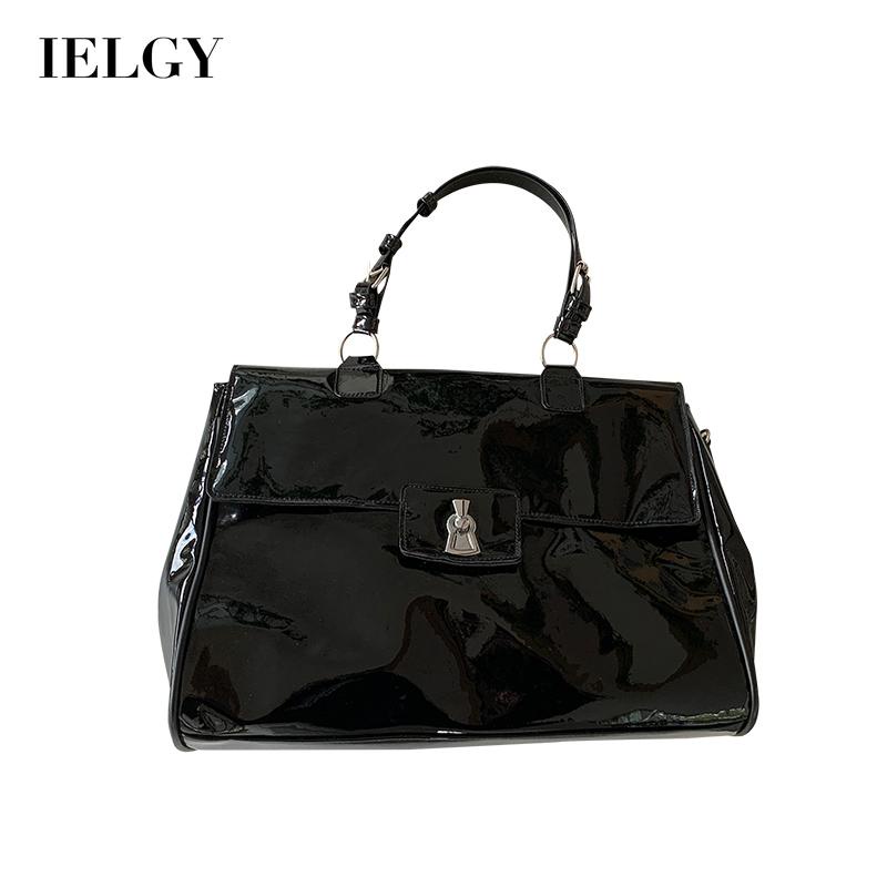 Túi Đeo Vai Màu Đen Bóng Sức Chứa Lớn Thời Trang Cho Nữ