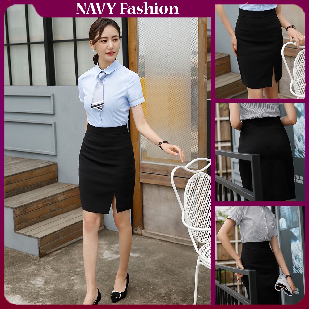 Chân Váy Bút Chì Công Sở ,Cạp Chun Xẻ Tà Trước [LOẠI 1] Chất Liệu Hàn Quốc Siêu Cao Cấp