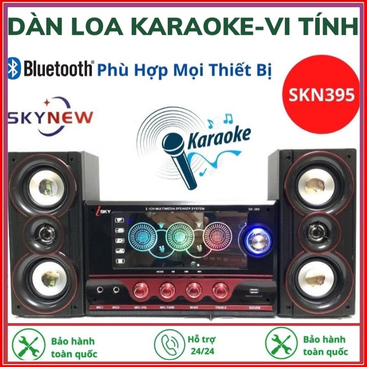 Loa Bluetooth Vi Tính Hát Karaoke USB SKYNEW SKN395 - Dàn Âm Thanh Tại Nhà-Bass Siêu Hay-Bảo hành 12 tháng