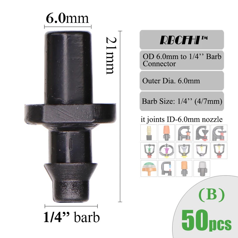 Phụ kiện ống 6mm - ống 4/7mm - tê ống - tê lắp béc... cho hệ thống tưới