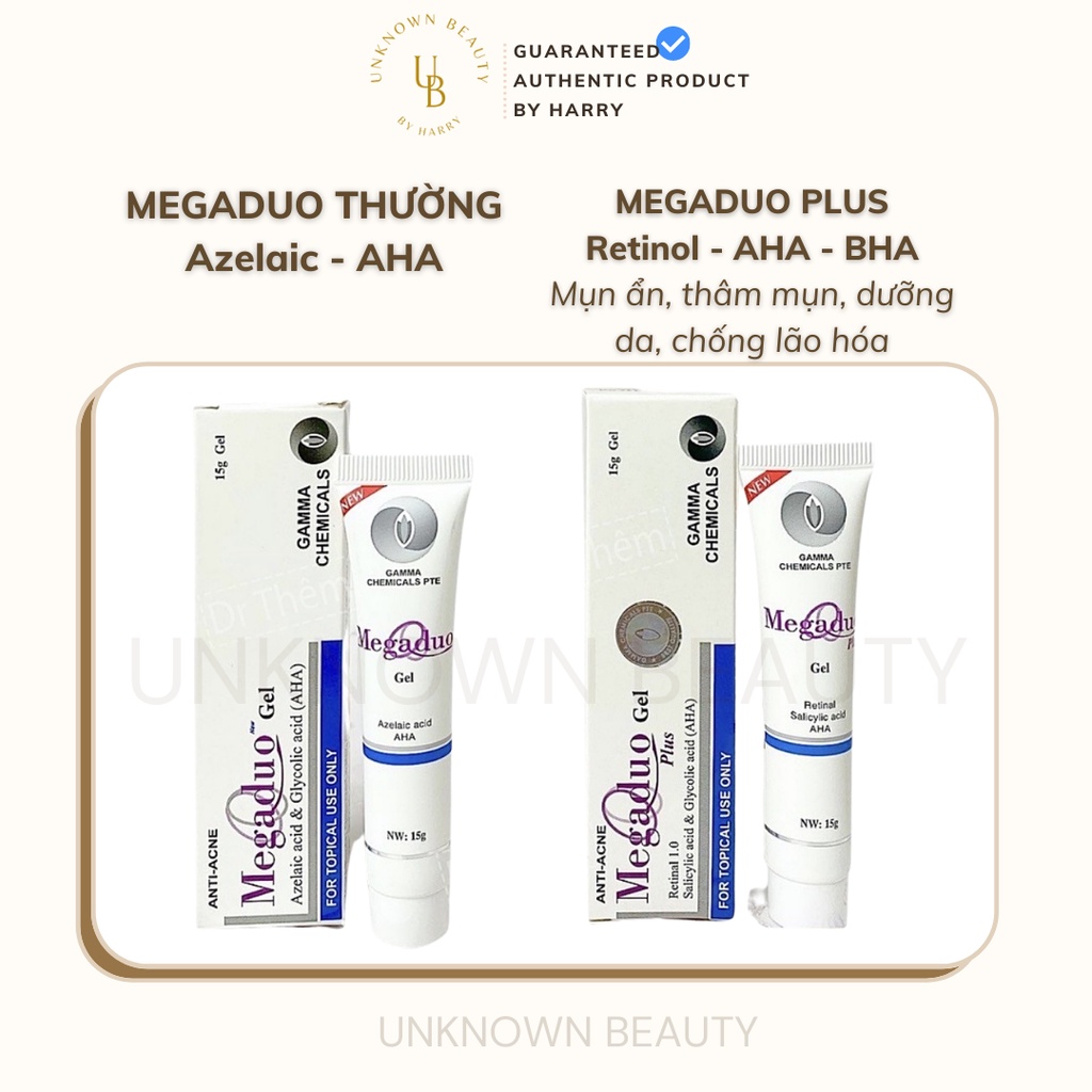 Megaduo Plus, Derma Forte Bản Thường &amp; Advanced - Gel Chấm Mụn Trứng Cá/ Giảm Thâm/Đầu Đen/Mụn Ẩn Chính Hãng