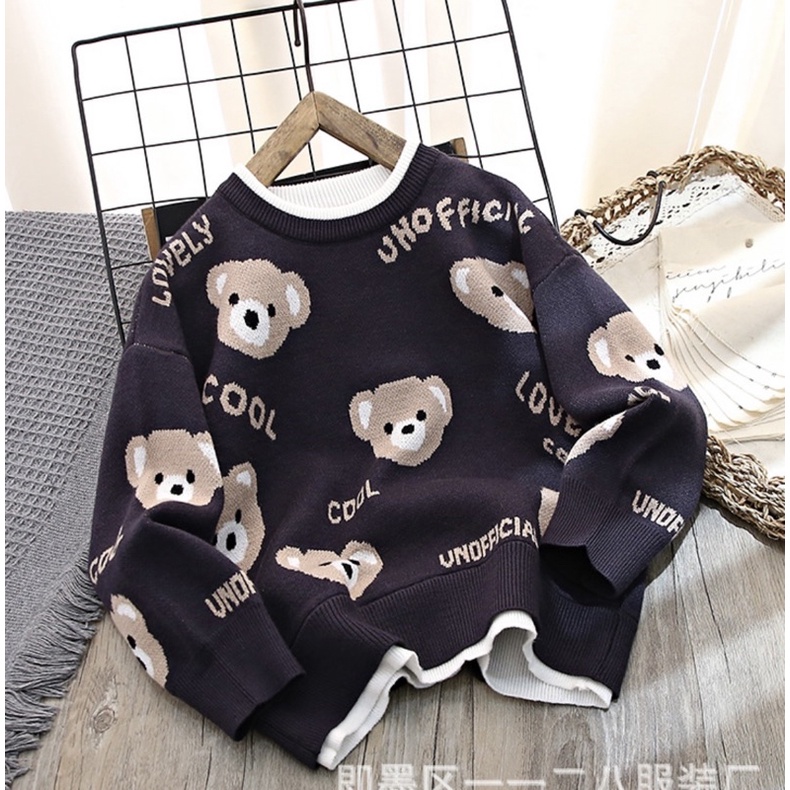 SP000676 Áo len Hàn Quốc bé trai cho bé trai 30kg, size đại, áo len hoạ tiết trẻ em, mẫu len cho bé trai 10 tuổi