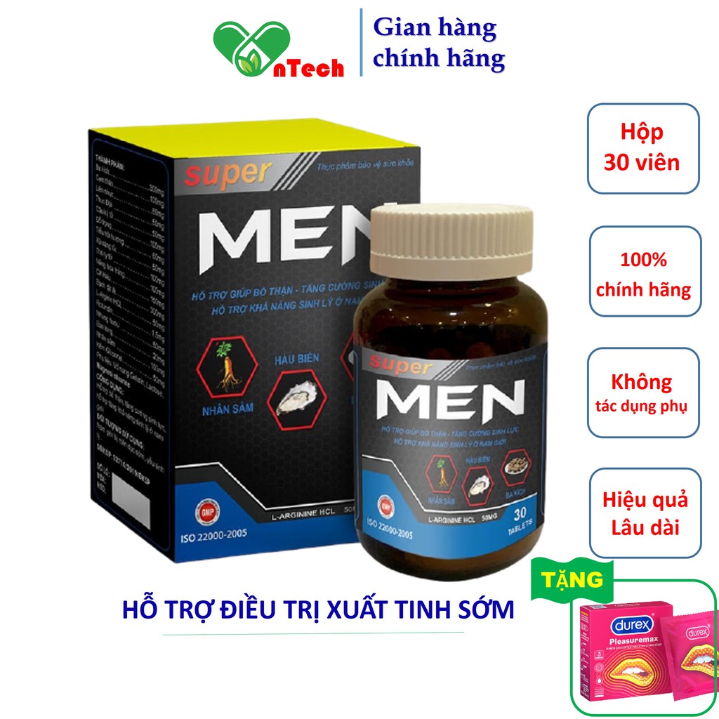 Tinh chất hàu GOLDWINGS SUPER MEN cải thiện tình trạng xuất tinh sớm yếu sinh lý rối loạn cương dương hộp 30 viên