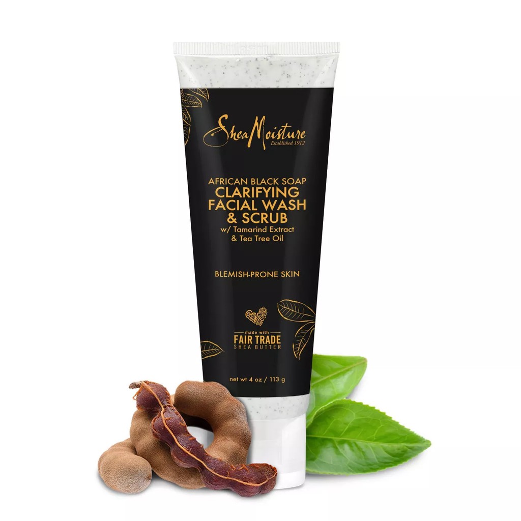 Sữa Rửa Mặt Shea Moisture African Black Soap Clarifying Facial Wash & Scrub - 113ml (4 oz)