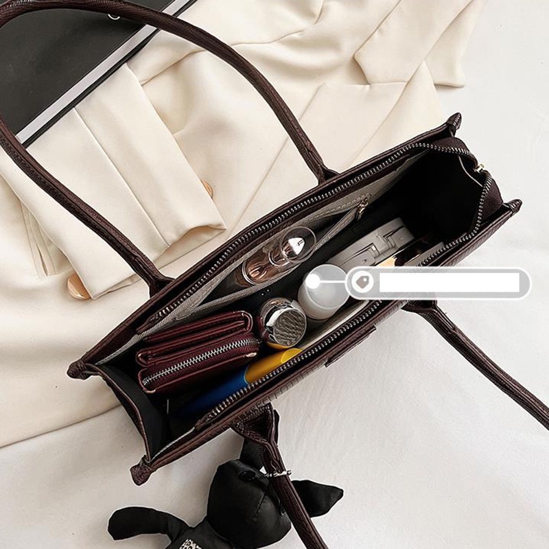 IELGY Túi Đeo Vai Họa Tiết Kẻ Sọc Phong Cách Cổ Điển Kèm Móc Treo Thời Trang Cho Nữ