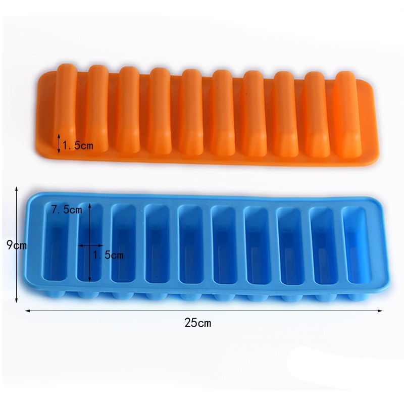 Khuôn Nướng Bánh Silicon Thiết Kế 8/10 Ngăn Chuyên Dụng Để Làm Bánh Hình Ngón Tay,Bánh Puff,Mousse,Sôcôla,Đá Viên