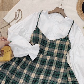 SET ÁO KÈM ĐẦM YẾM CARO
