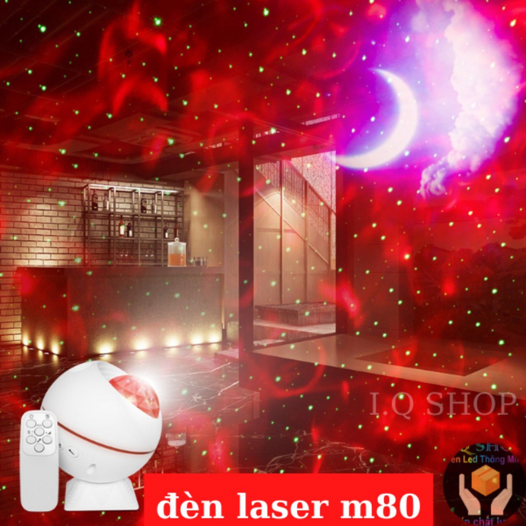 Đèn Laser Phòng Bay Mini  M80 Cảm Biến Theo Nhạc Trang Trí Sân Khấu, Phòng Ngủ , Karaoke, Bar..