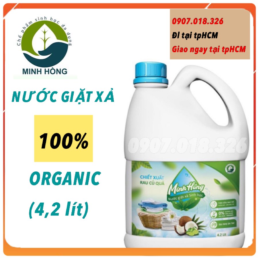 Nước giặt Xả Organic Minh Hồng 4,2L, 100 % từ Rau Củ Quả